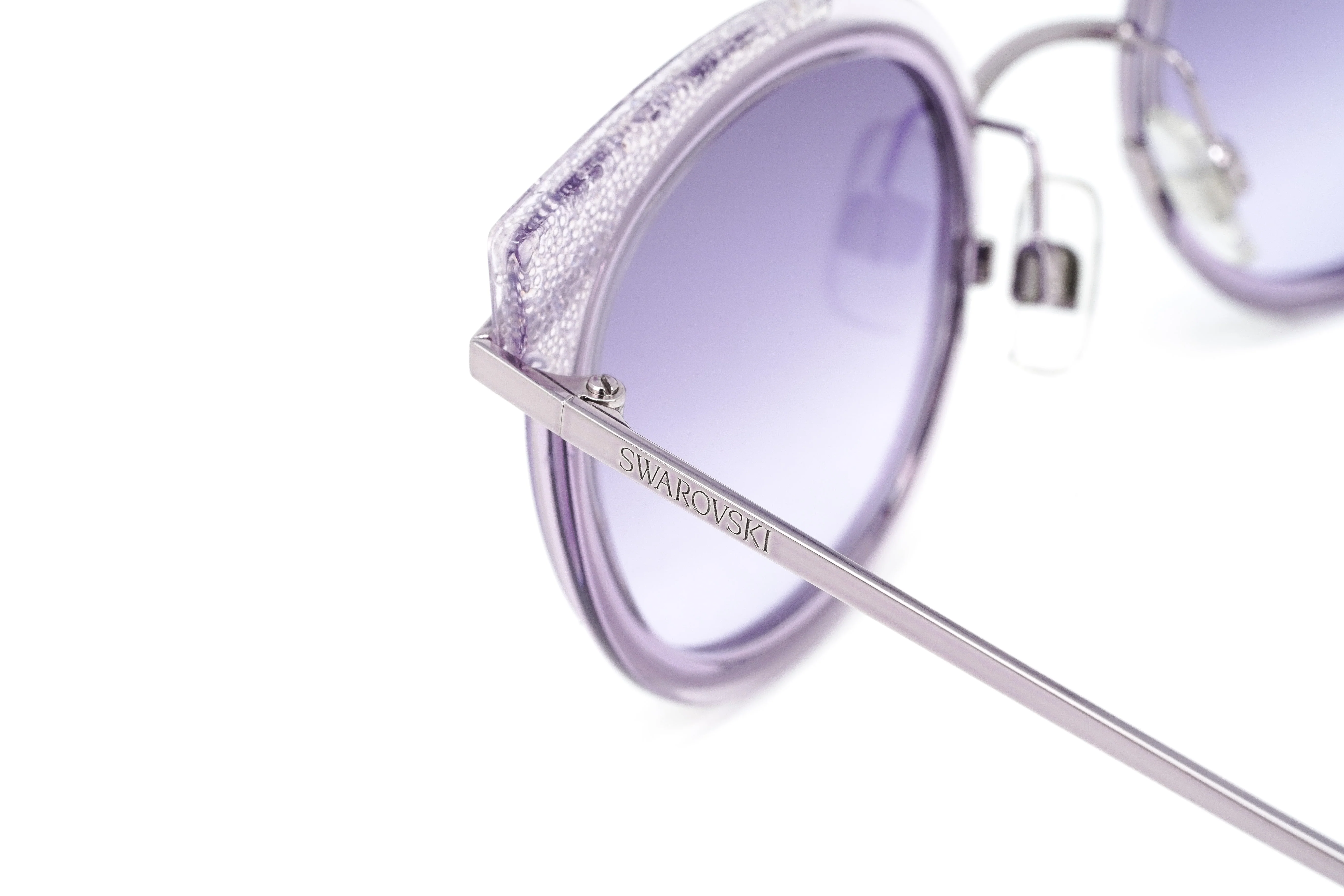 Swarovski Women's Sunglasses Round Cat Eye Violet - Image 5