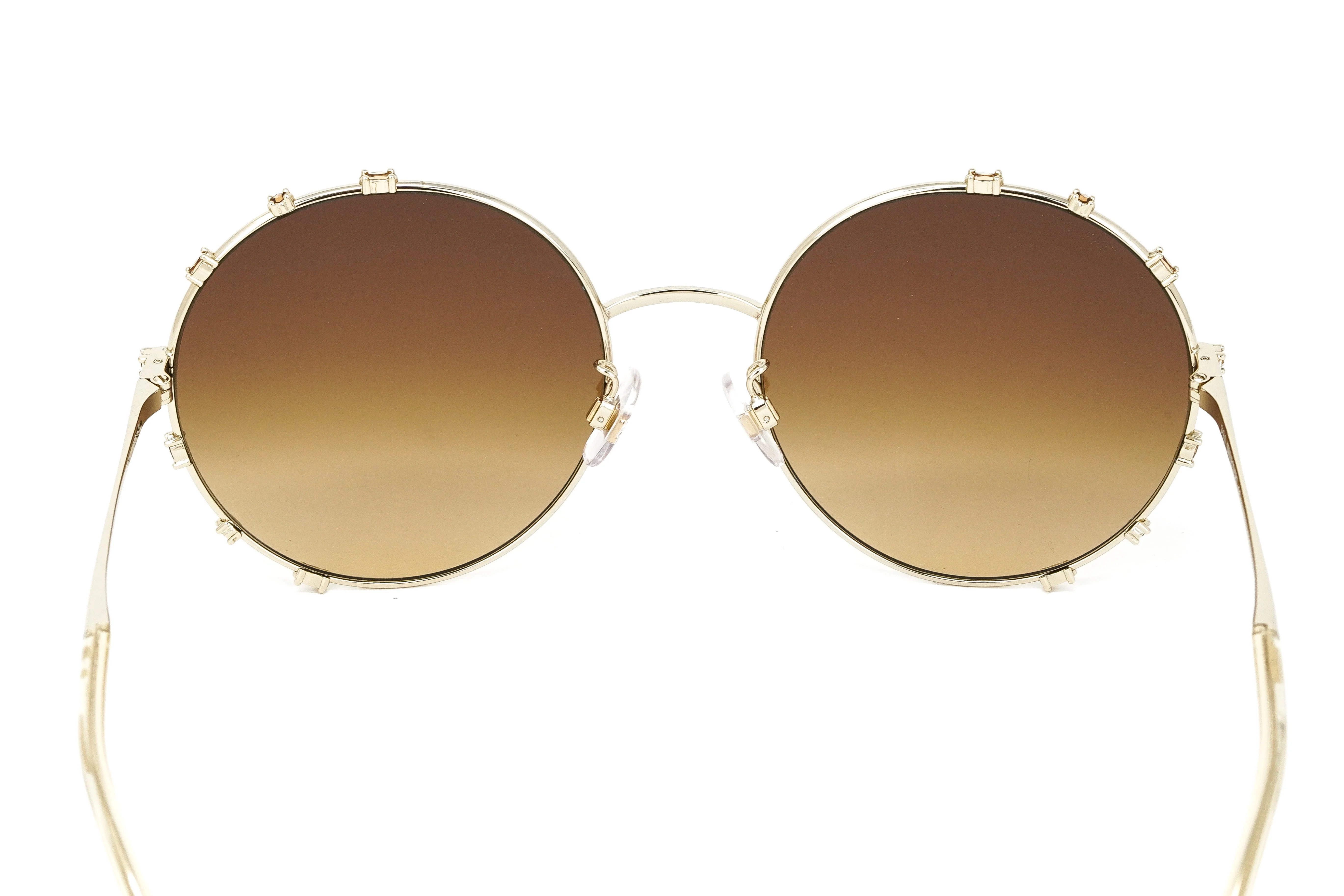 Swarovski Women's Sunglasses Round Gold Gradient Brown - Image 6