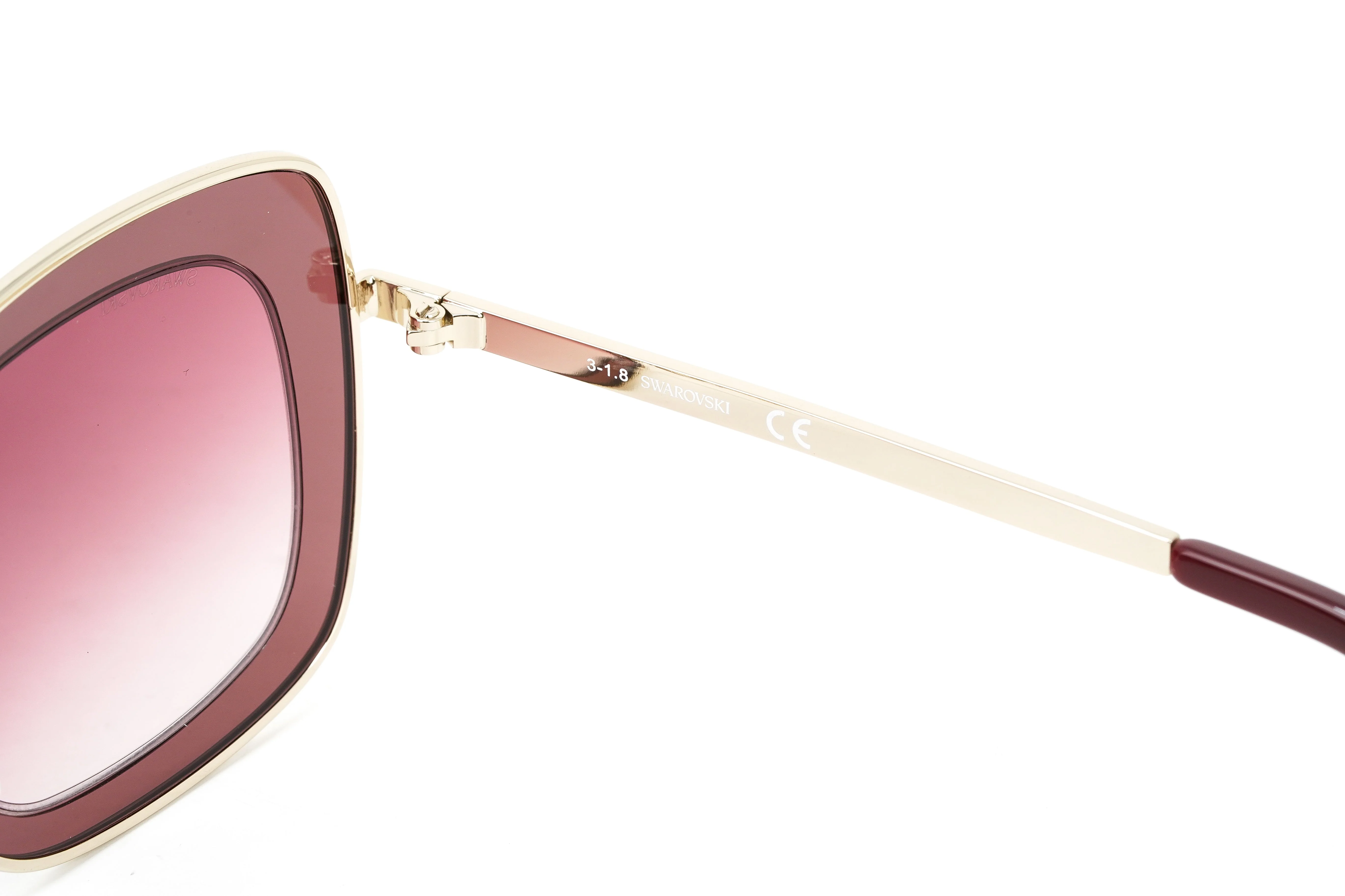 Swarovski Women's Sunglasses Square Cat Eye Burgundy - Image 3