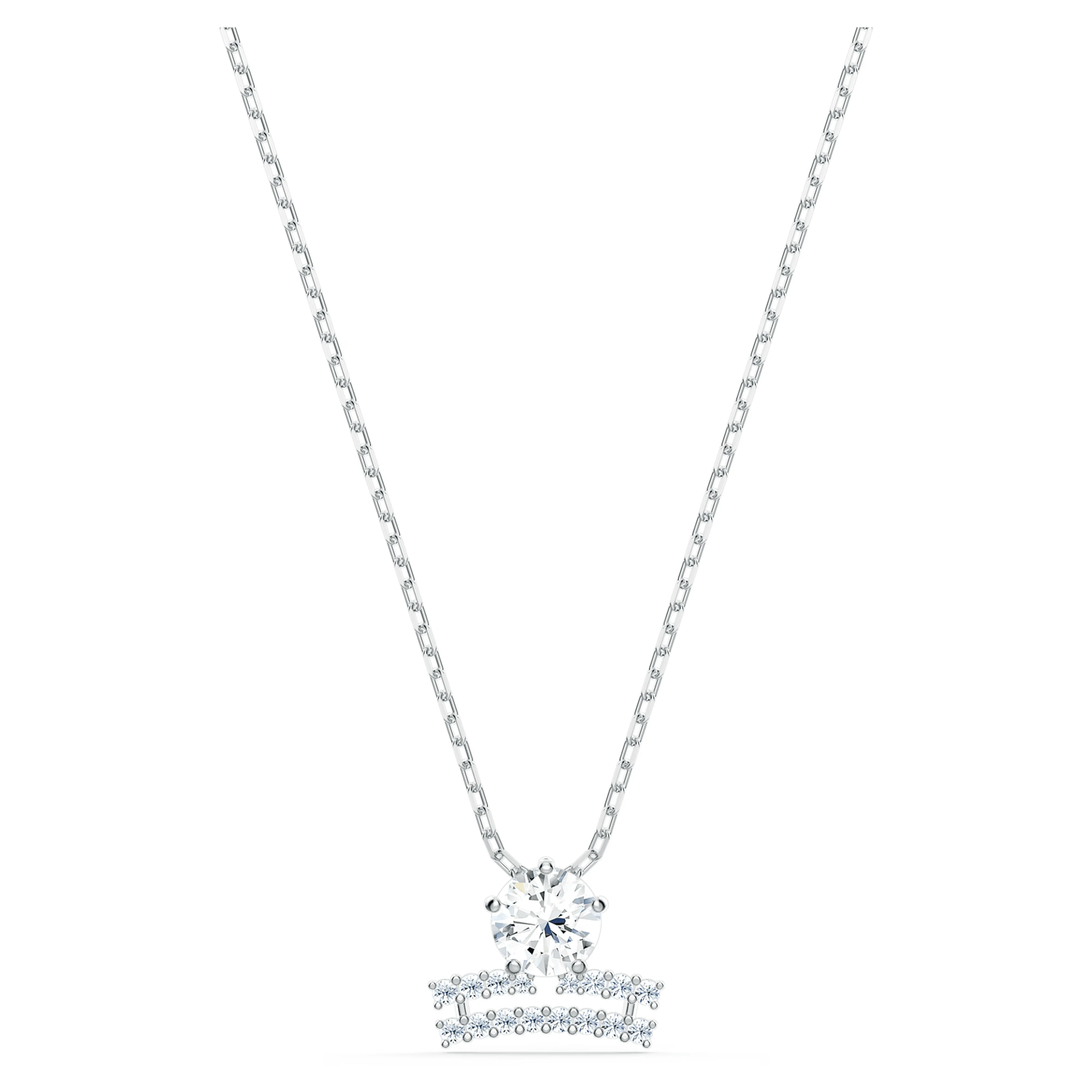 Swarovski Zodiac II Necklace Pendant Libra Silver White Metal Finish