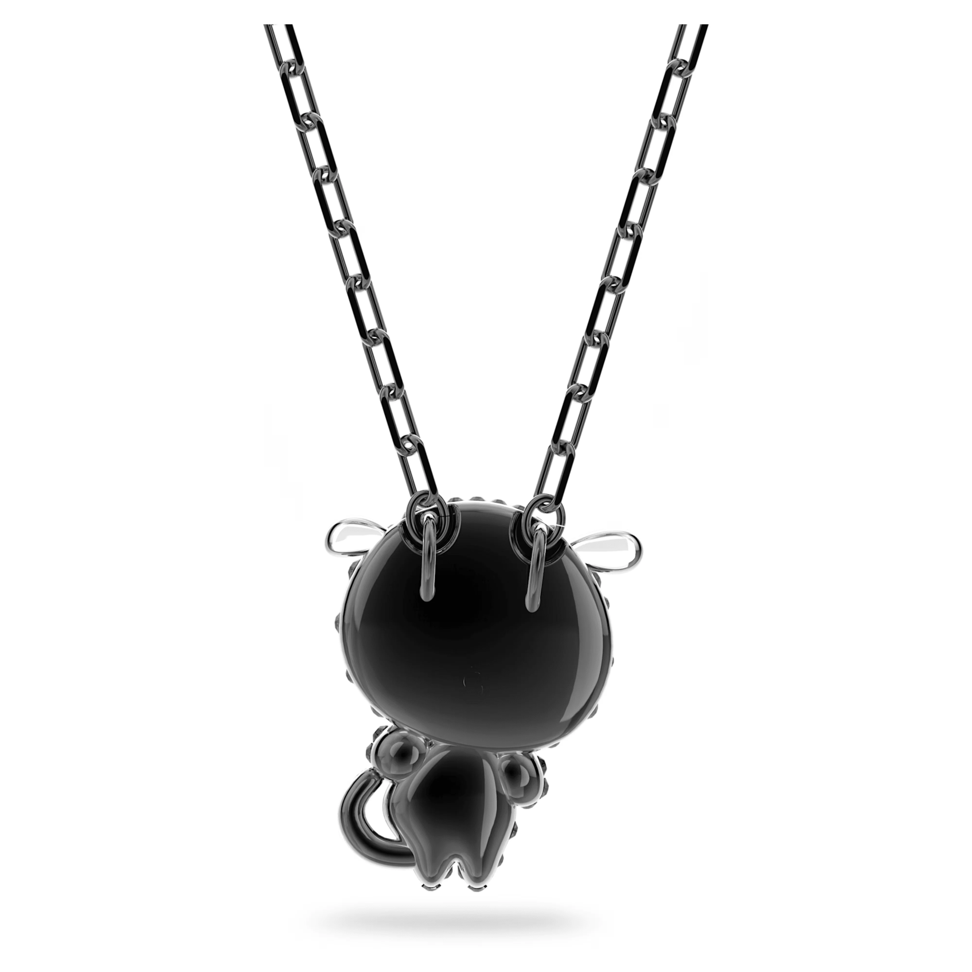 Swarovski Zodiac Tiger Pendant Necklace Grey Ruthenium Plated - Image 4