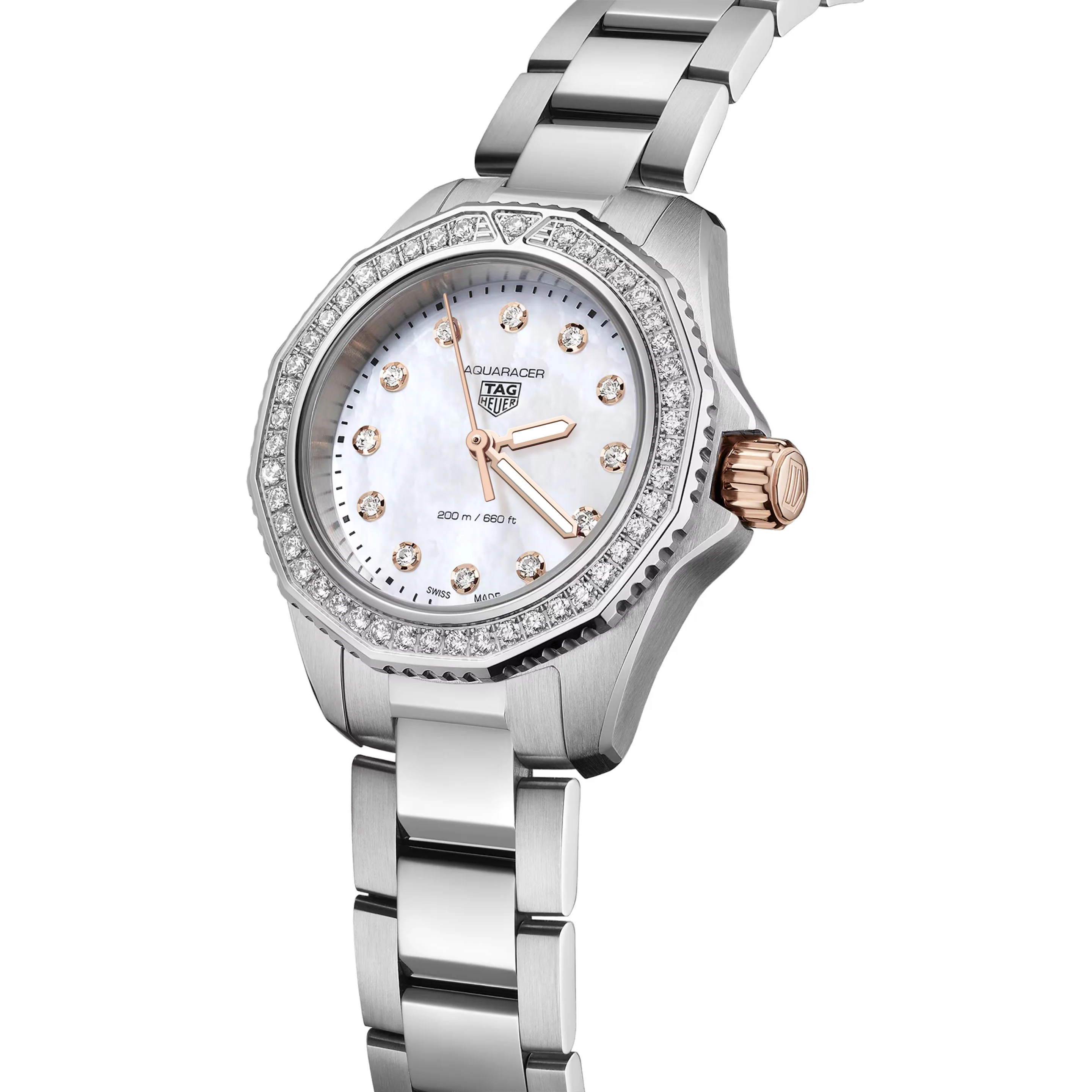 TAG Heuer Aquaracer Ladies Diamond White Quartz Watch - Image 4
