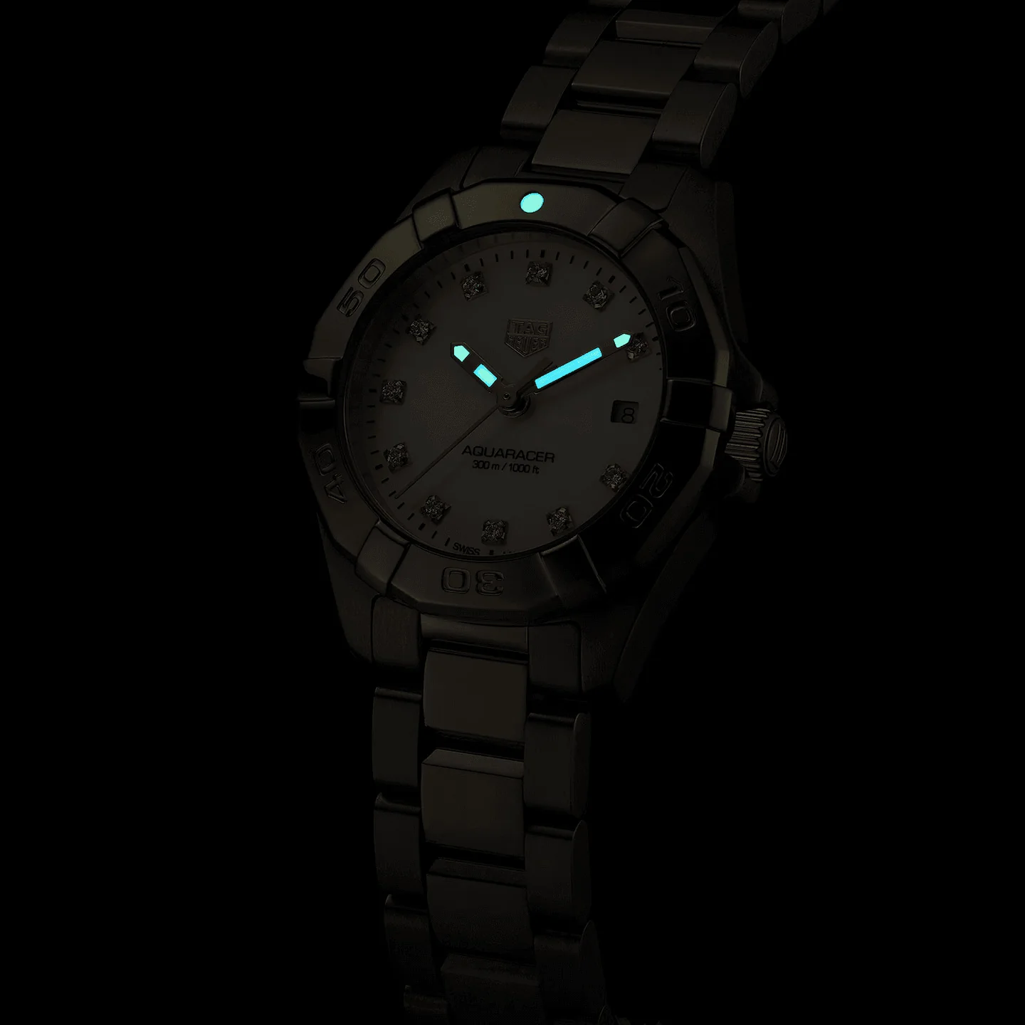 TAG Heuer Aquaracer Ladies Gold Diamond Quartz Watch - Image 5