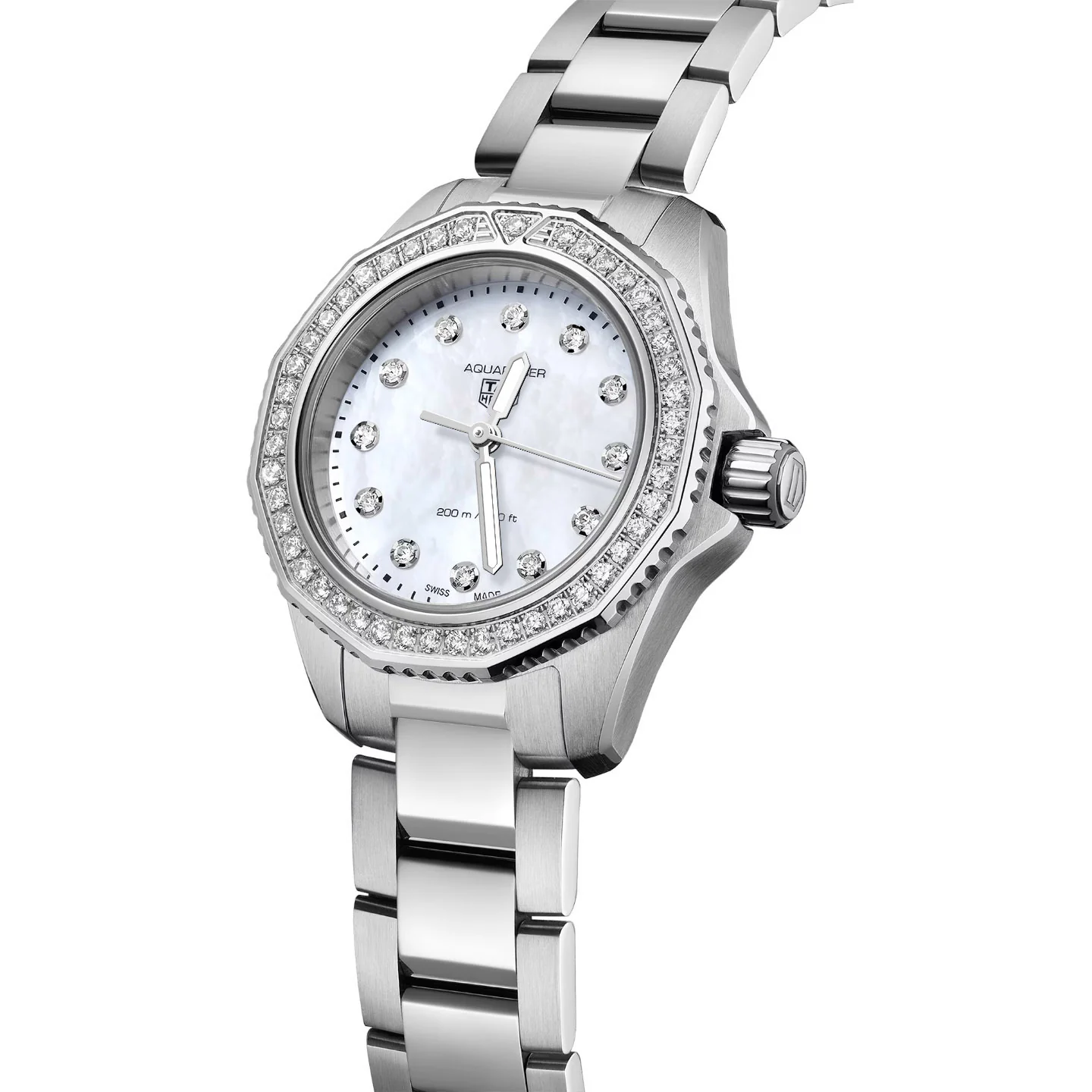 TAG Heuer Aquaracer Ladies White Diamond Quartz Watch - Image 2