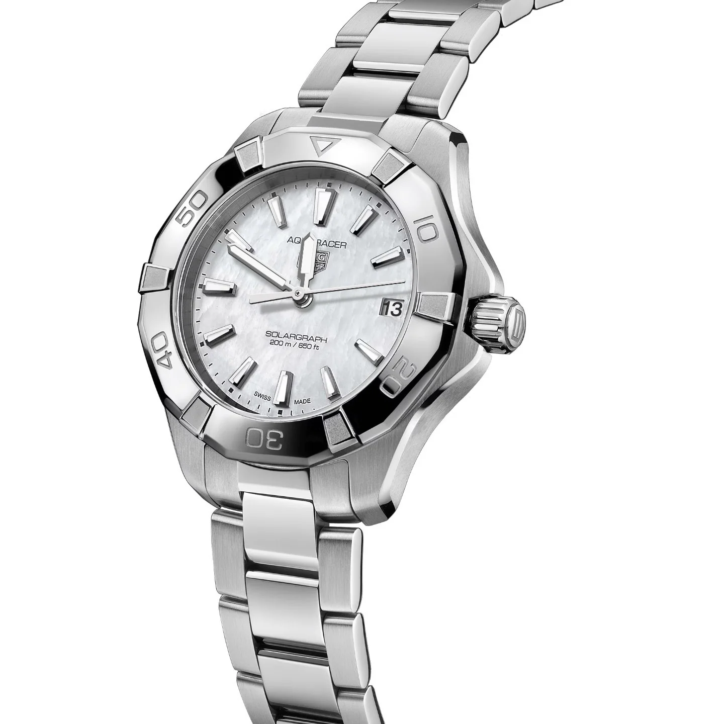 TAG Heuer Aquaracer Ladies White Solar Watch - Image 2