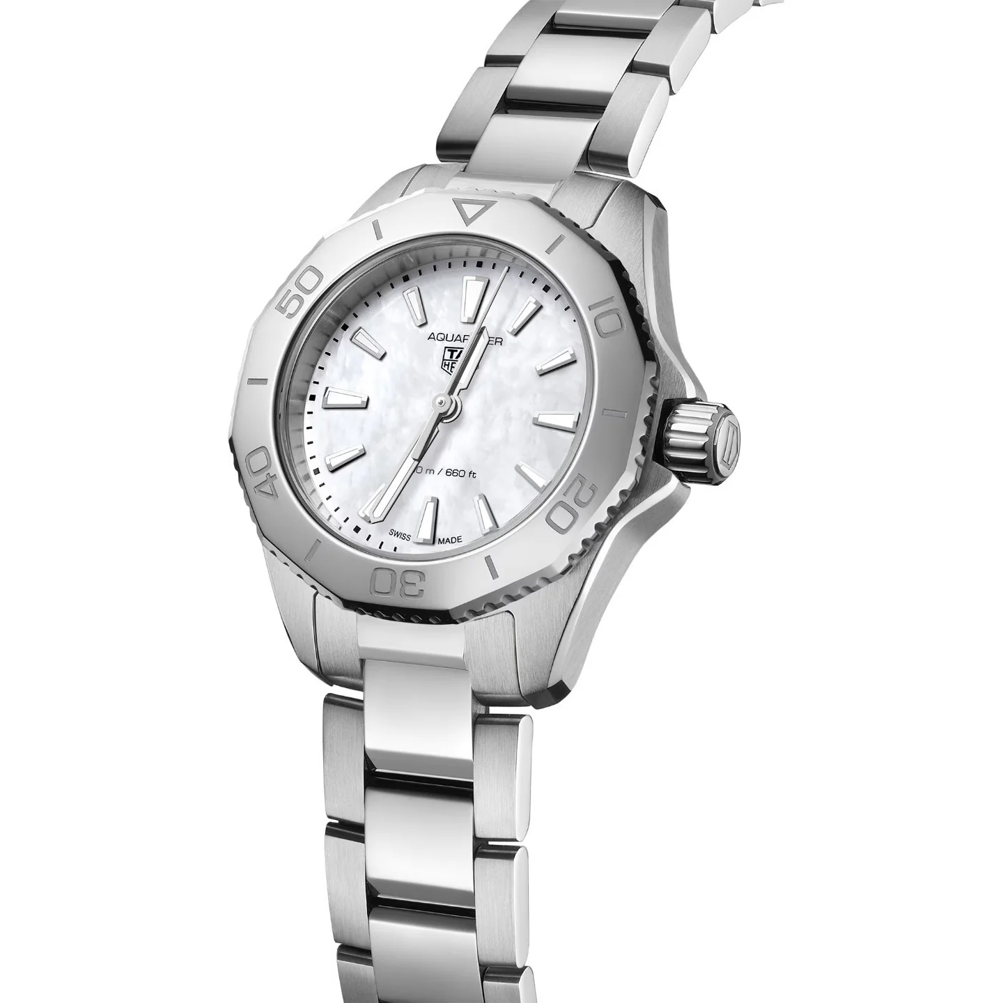 TAG Heuer Aquaracer Ladies White Mother-of-Pearl Quartz Watch - Image 2