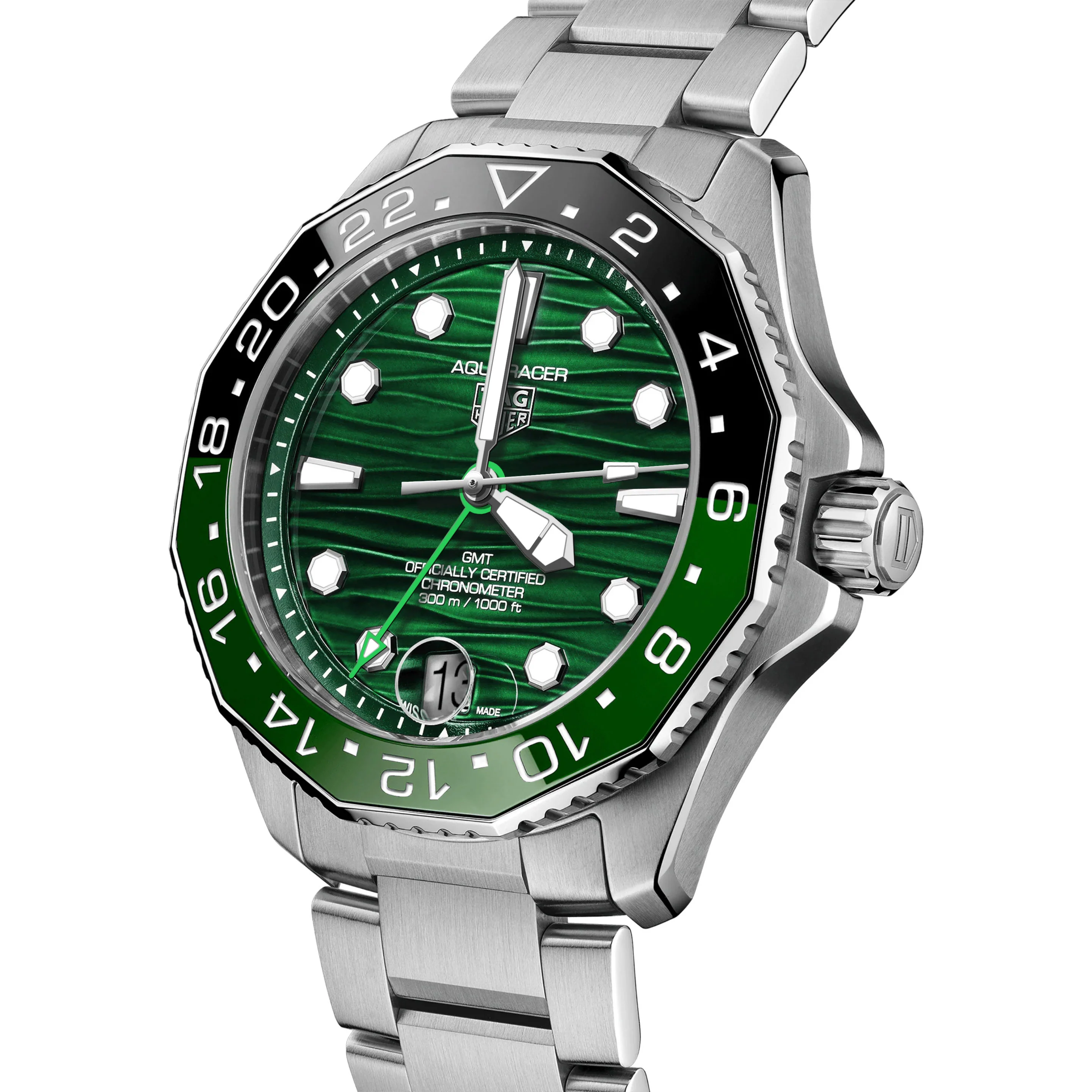 TAG Heuer Aquaracer Professional 300 GMT Men’s Green Automatic Watch - Image 4