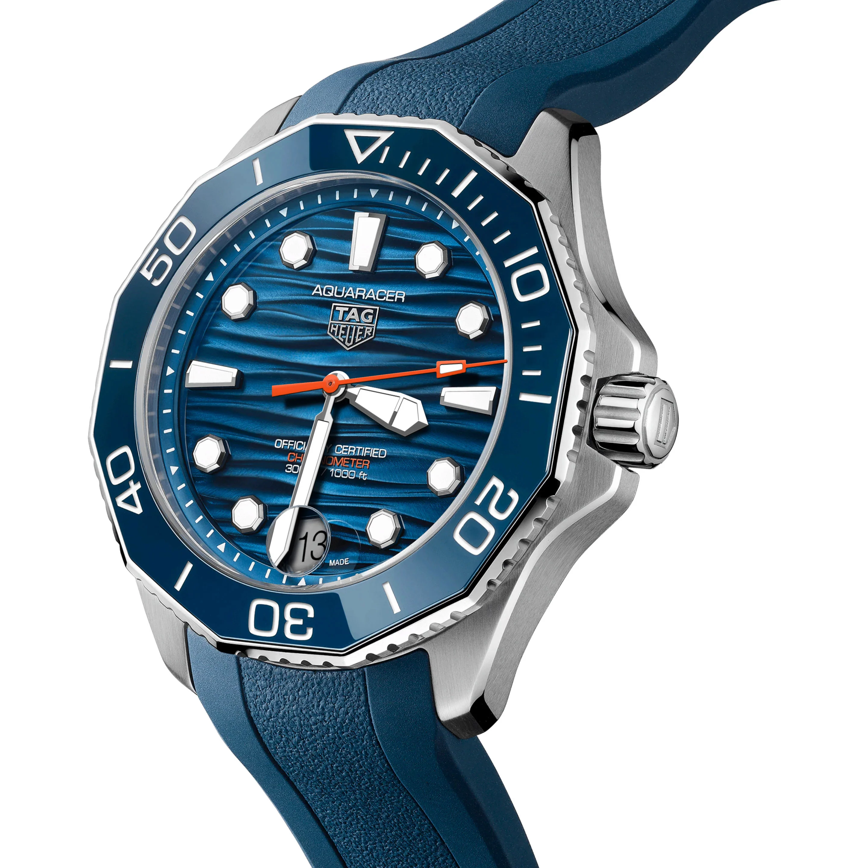 TAG Heuer Aquaracer Professional 300 Date Men’s Blue Rubber Automatic Watch - Image 4
