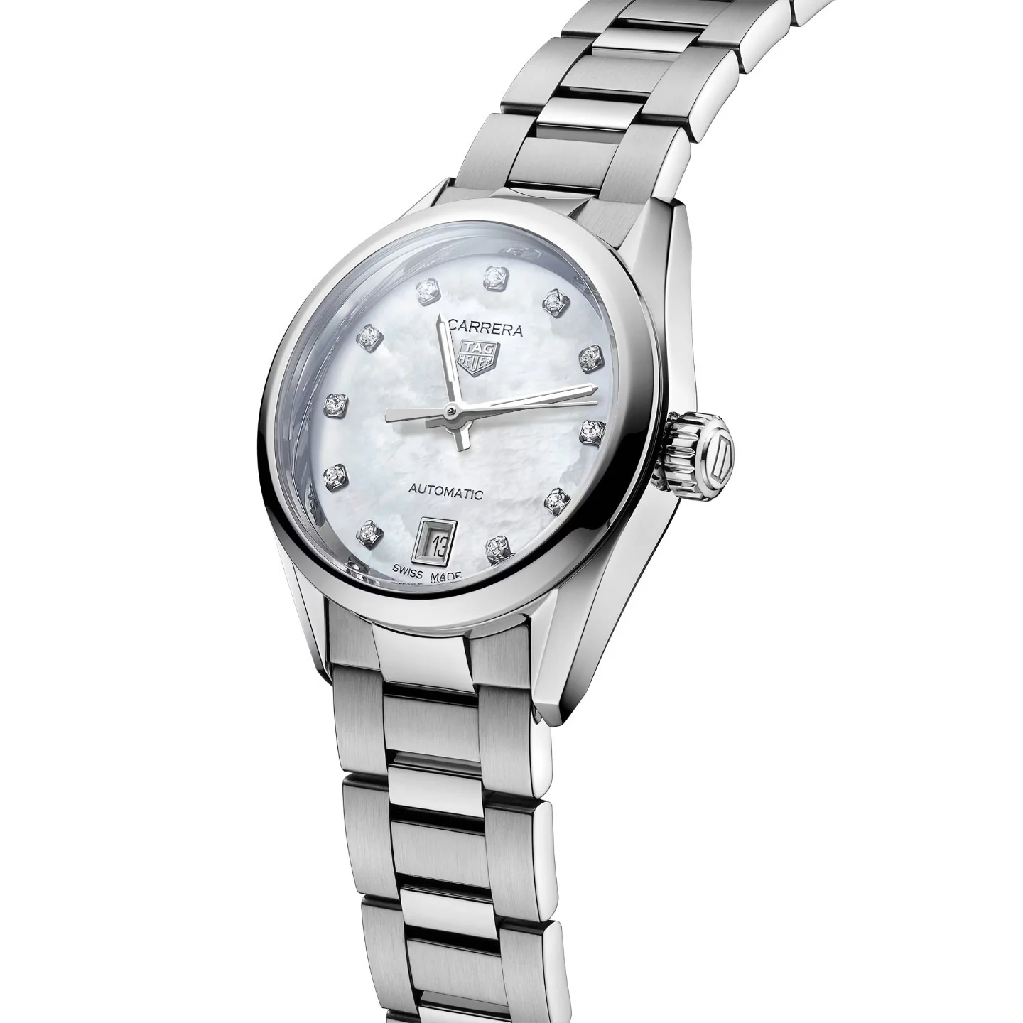 TAG Heuer Carrera Ladies White Diamond Automatic Watch - Image 2
