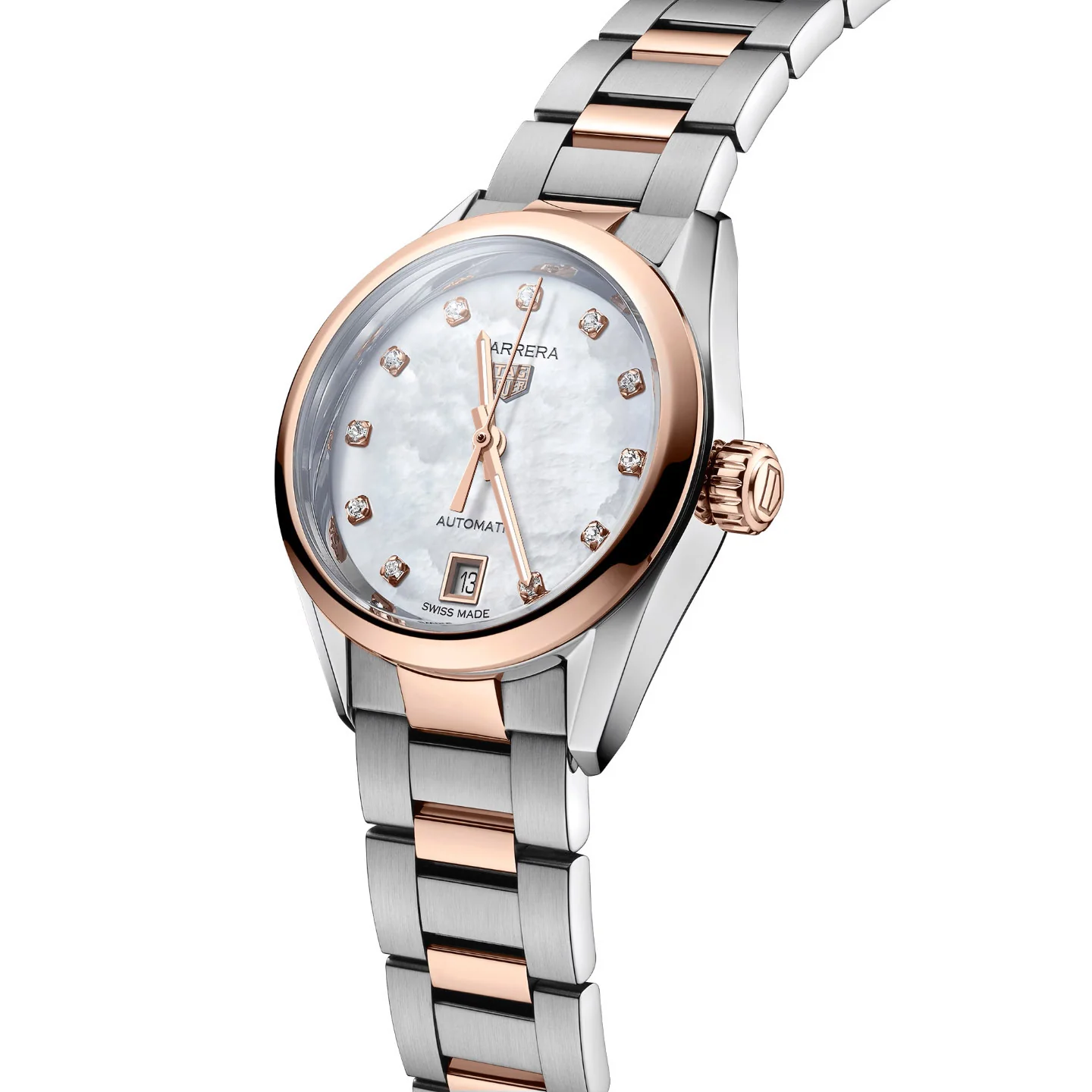 TAG Heuer Carrera Ladies White Rose Gold Watch - Image 2