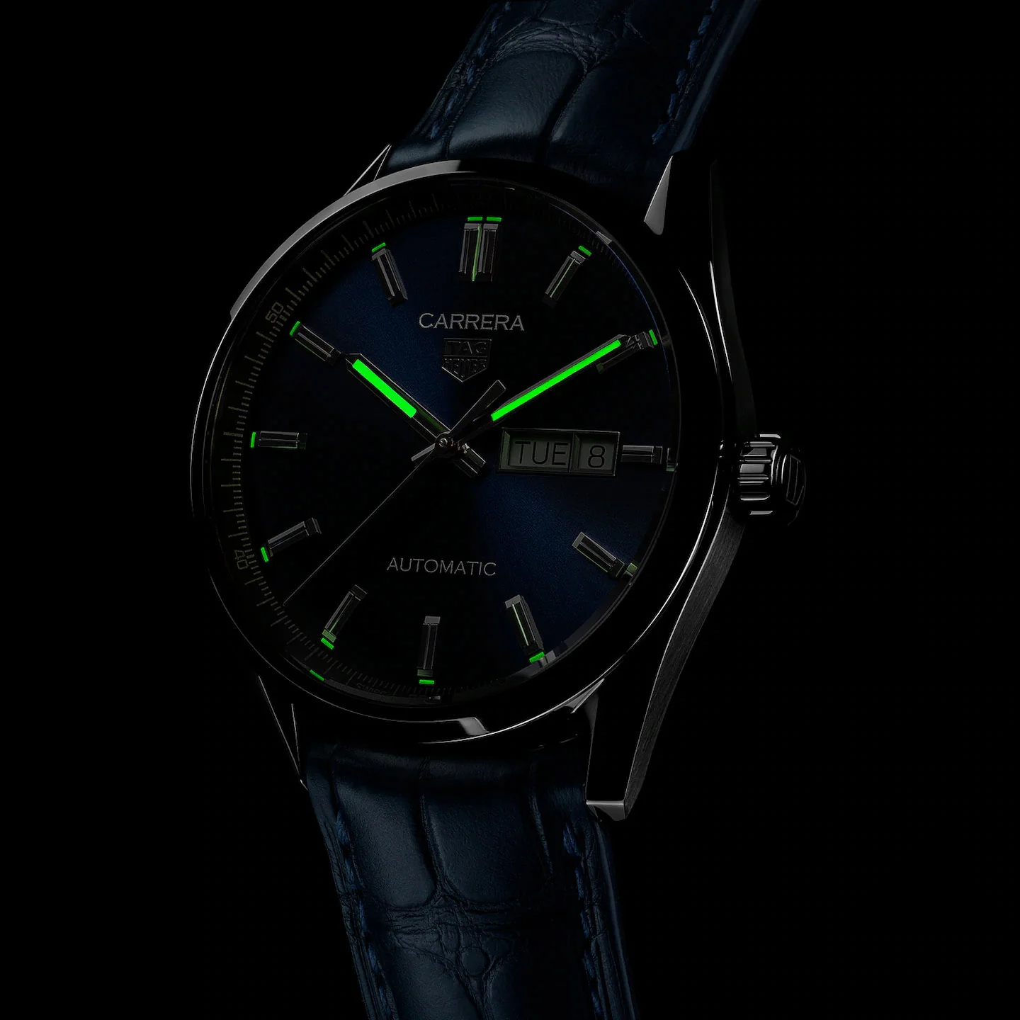 TAG Heuer Carrera Men's Blue Day-Date Automatic Watch - Image 6