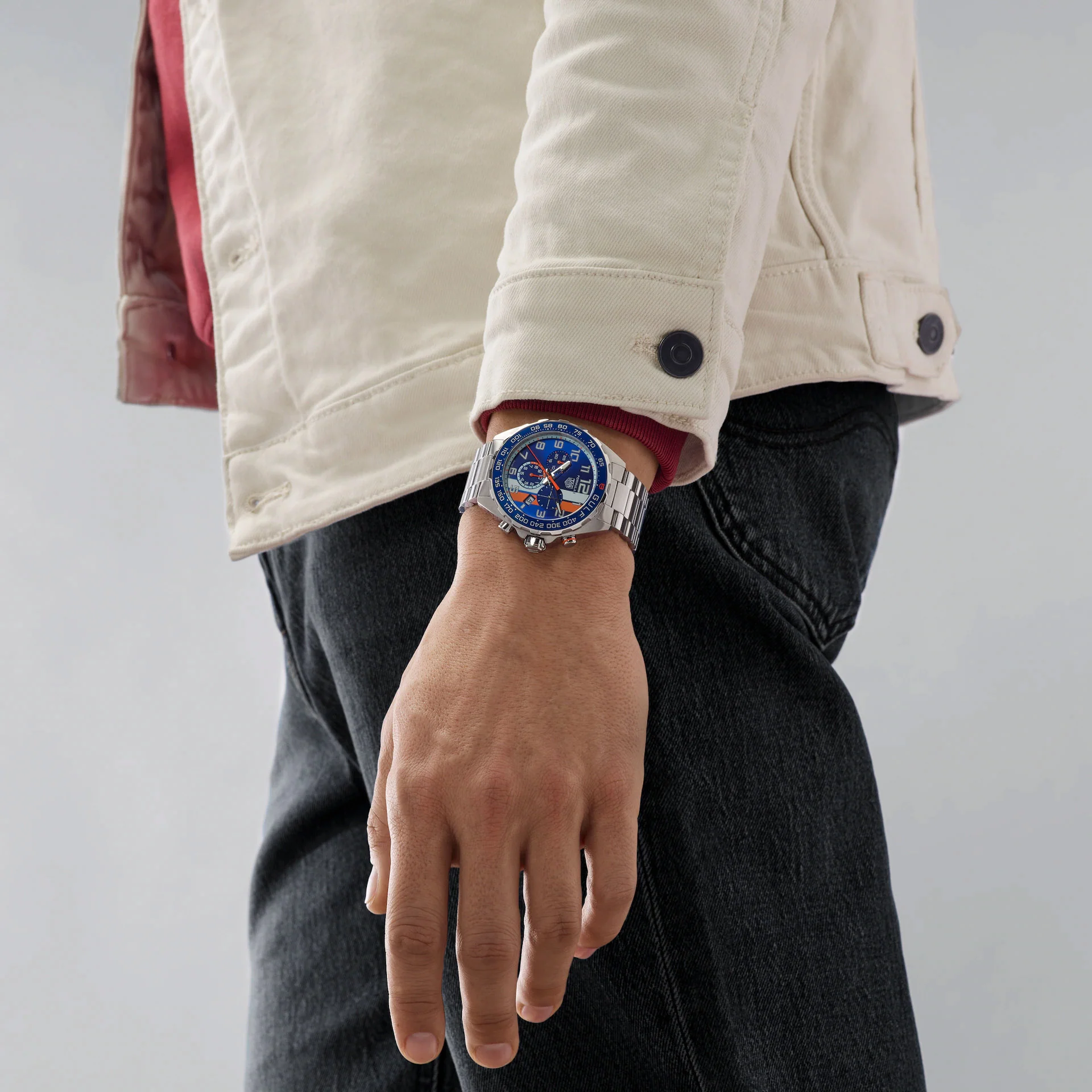 Tag Heuer Formula 1 Men's Gulf Special Edition Blue Chronograph Watch - Image 6