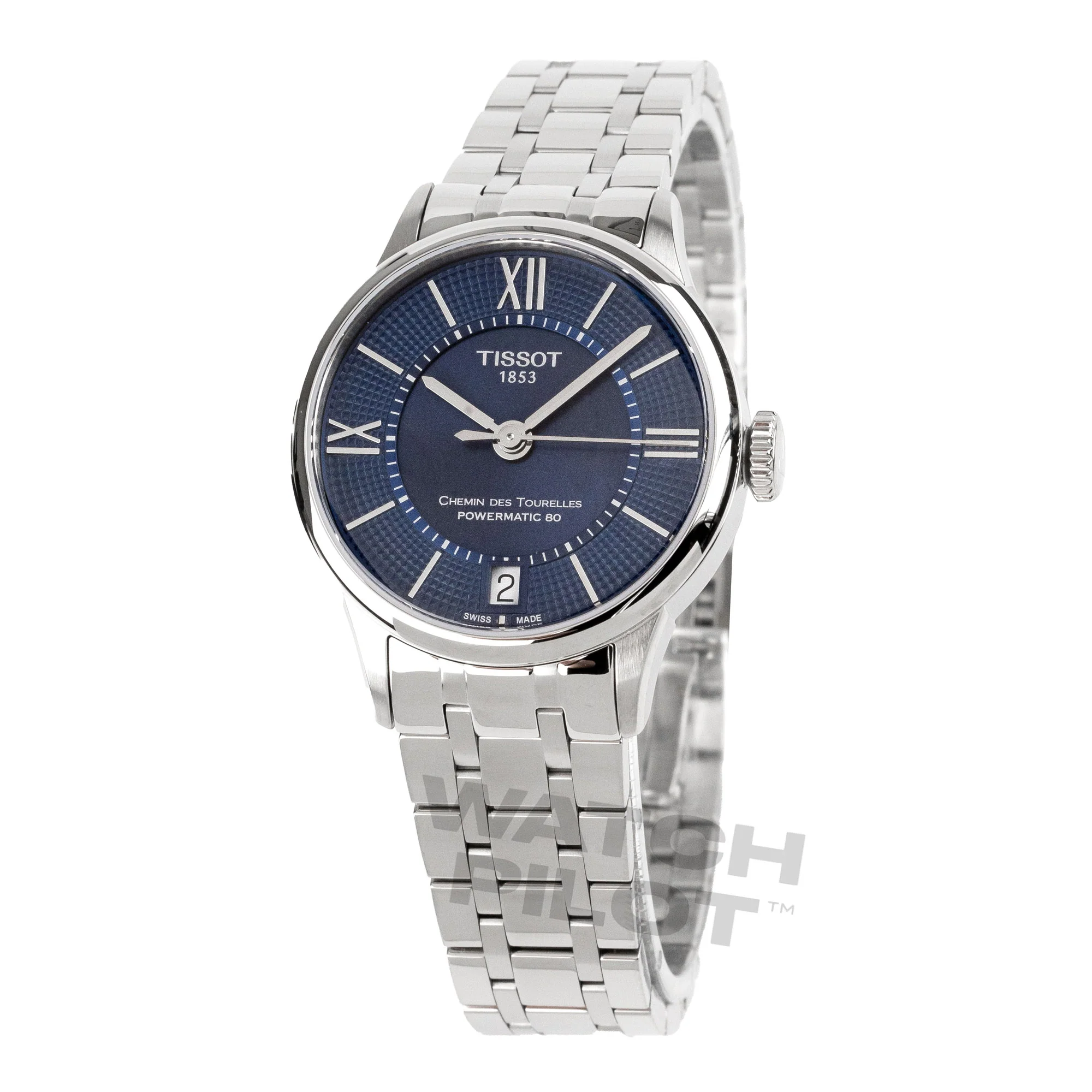 Tissot Chemin Des Tourelles Powermatic 80 Ladies Blue Grey Watch