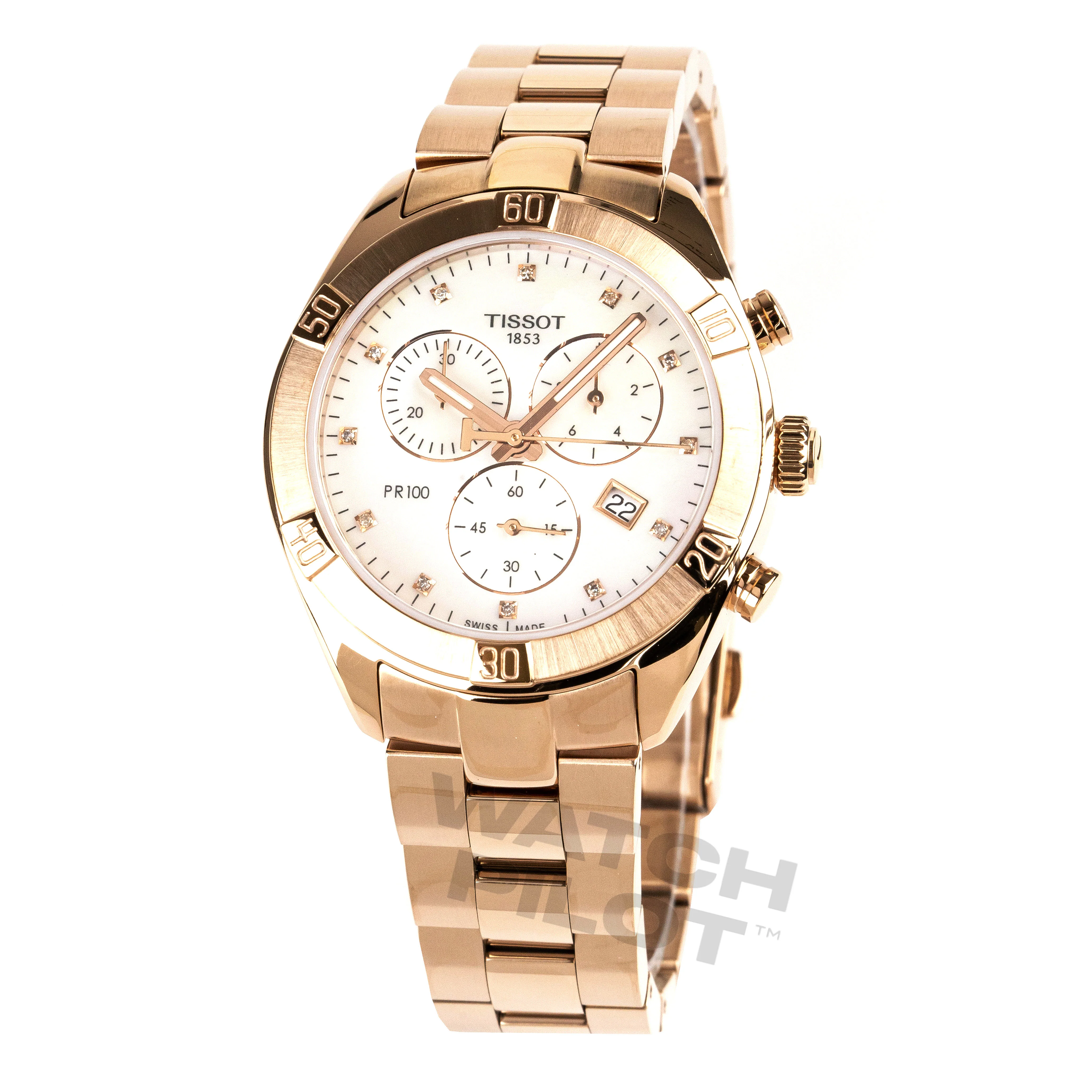 Tissot Ladies Watch PR 100 Sport Chronograph 38mm White Rose Gold