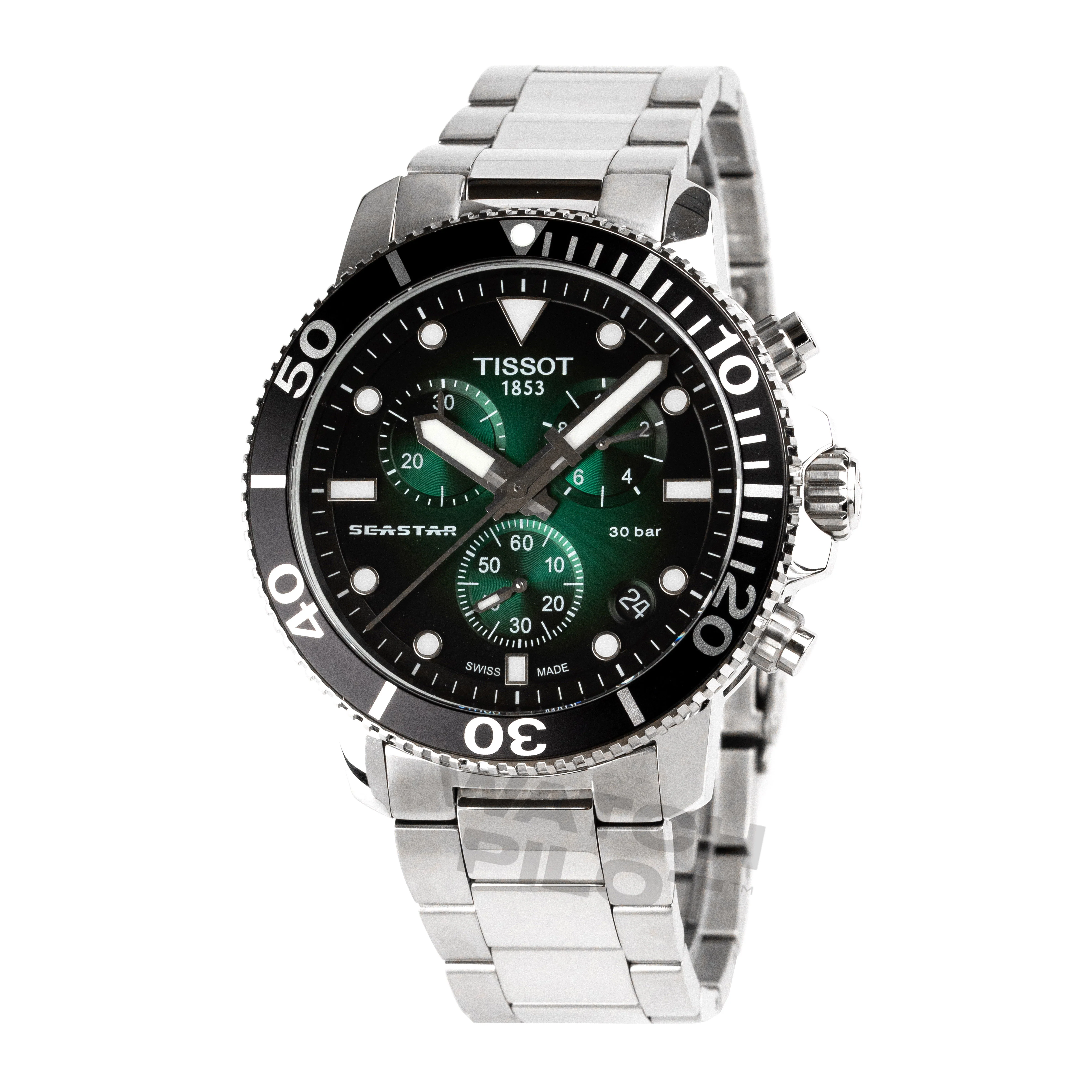 Tissot Seastar 1000 Quartz Chronograph Men's Graded Green Watch