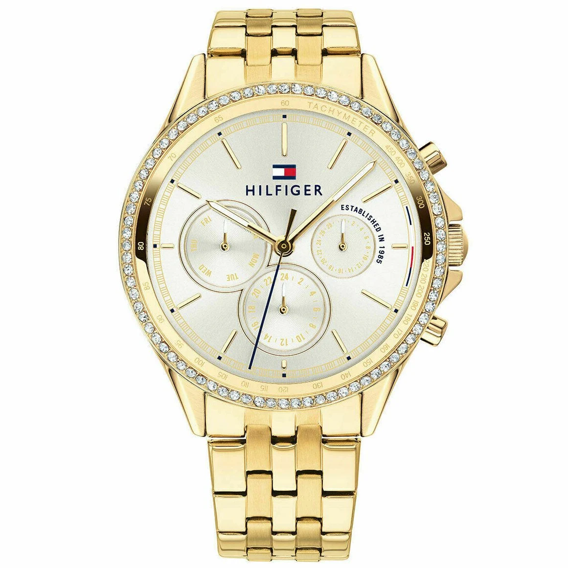 Tommy Hilfiger Ladies Gold Diamond Chronograph Watch
