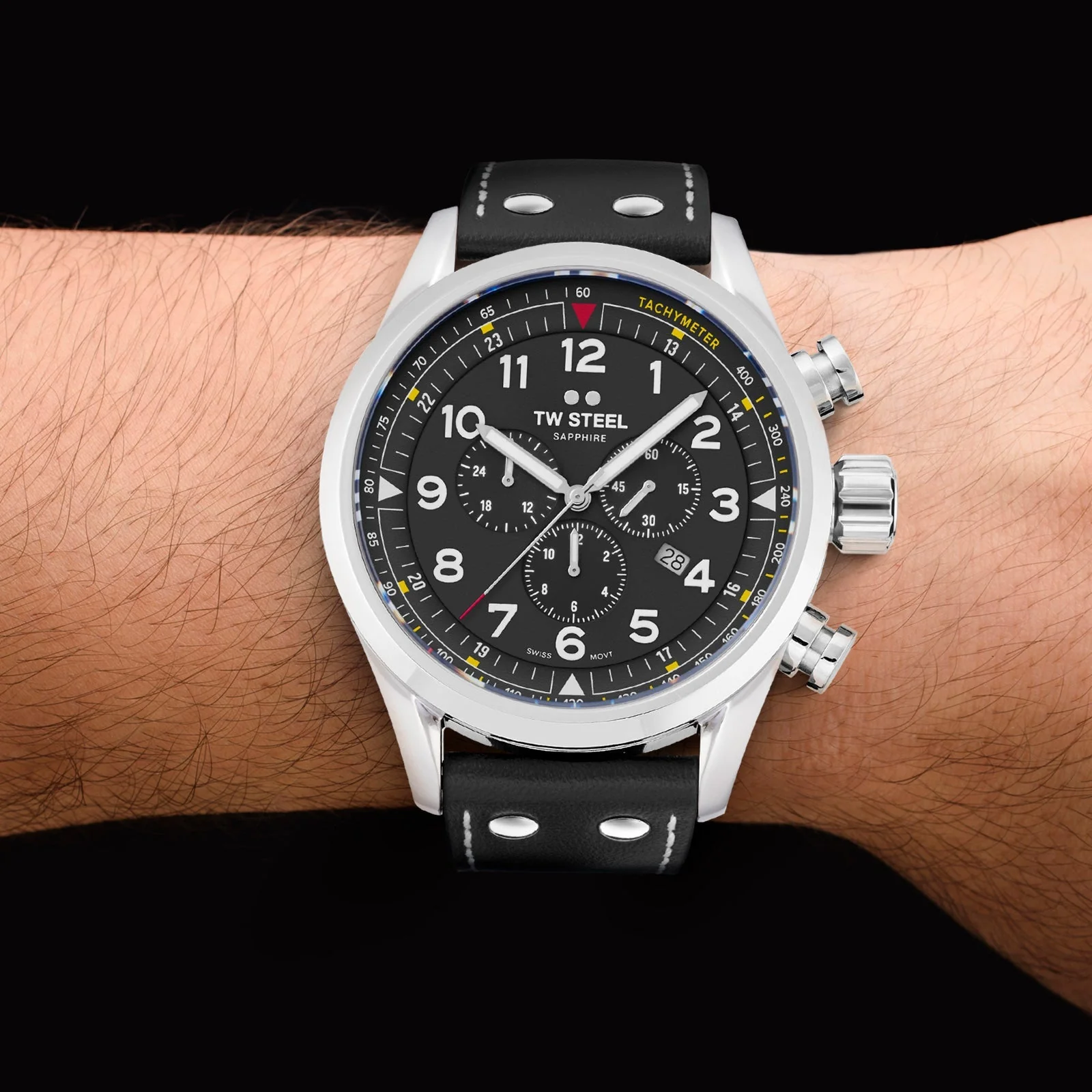 TW Steel Men's Black Swiss Volante Watch - Image 5