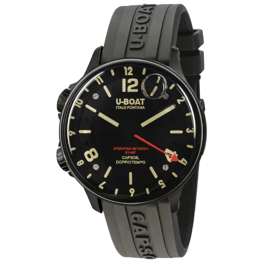 U-Boat Men's Black Capsoil Doppiotempo GMT Watch