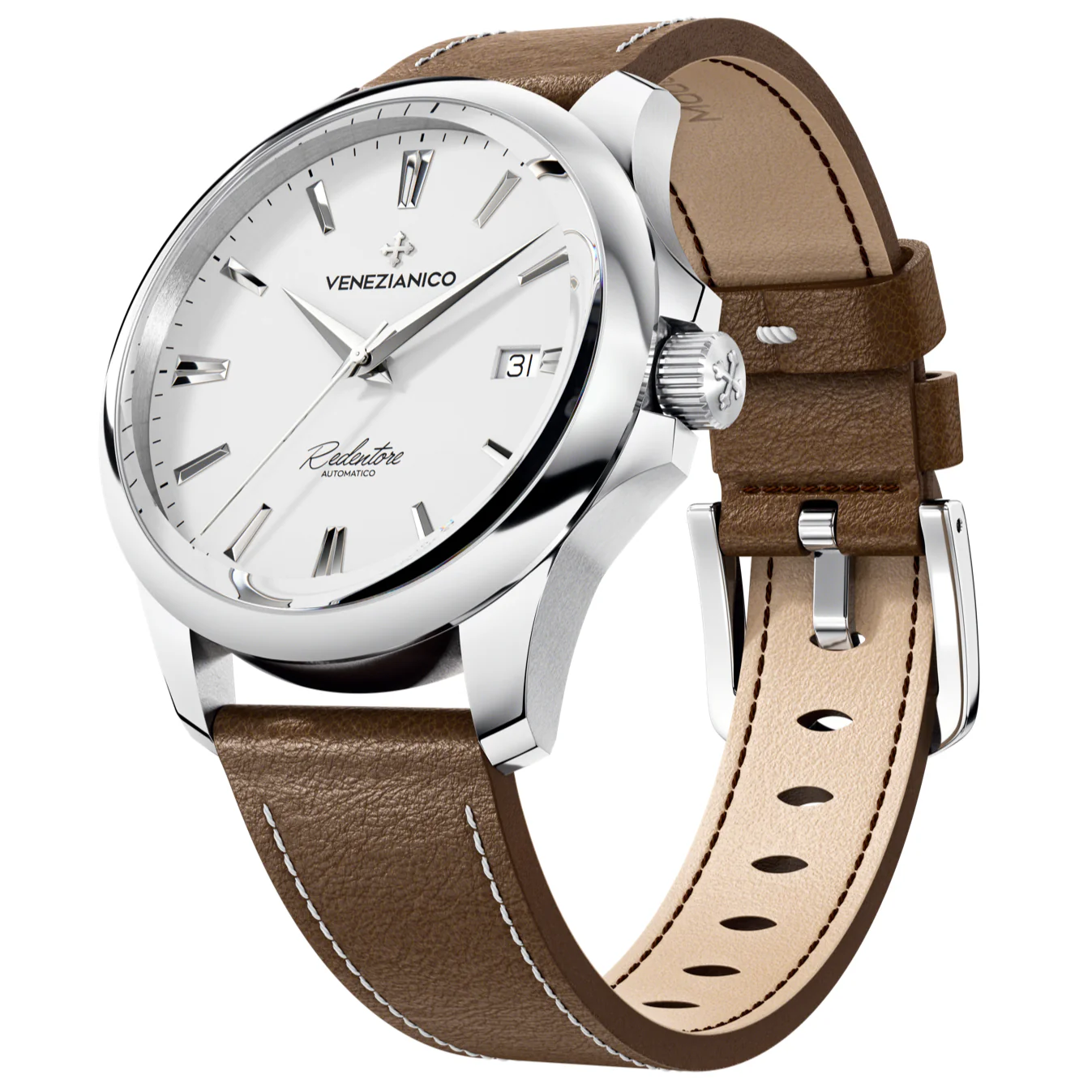 Venezianico Redentore 40 Men's White Watch - Image 4