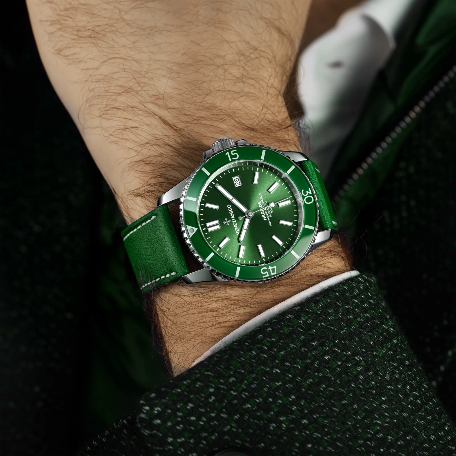 Venezianico Nereide 42 Men's Green Watch - Image 6