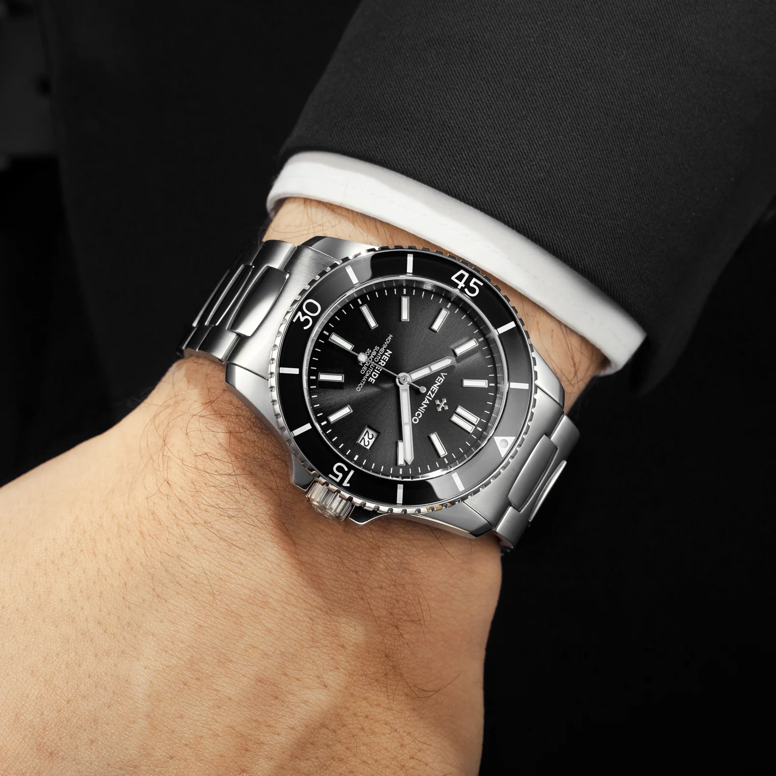 Venezianico Nereide 42 Men's Black Watch - Image 6