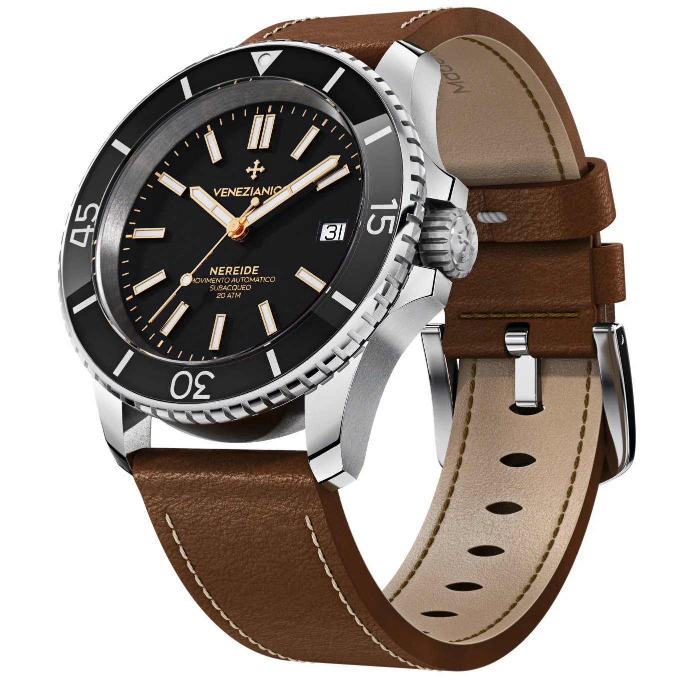 Venezianico Nereide 42 Men's Black Watch - Image 5
