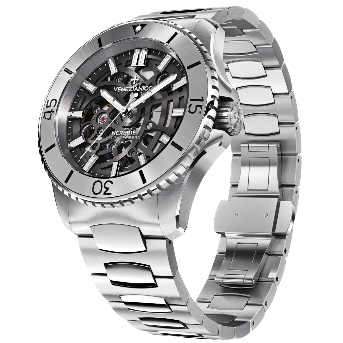 Venezianico Nereide Ultraleggero 42 Men's Silver Watch - Image 5