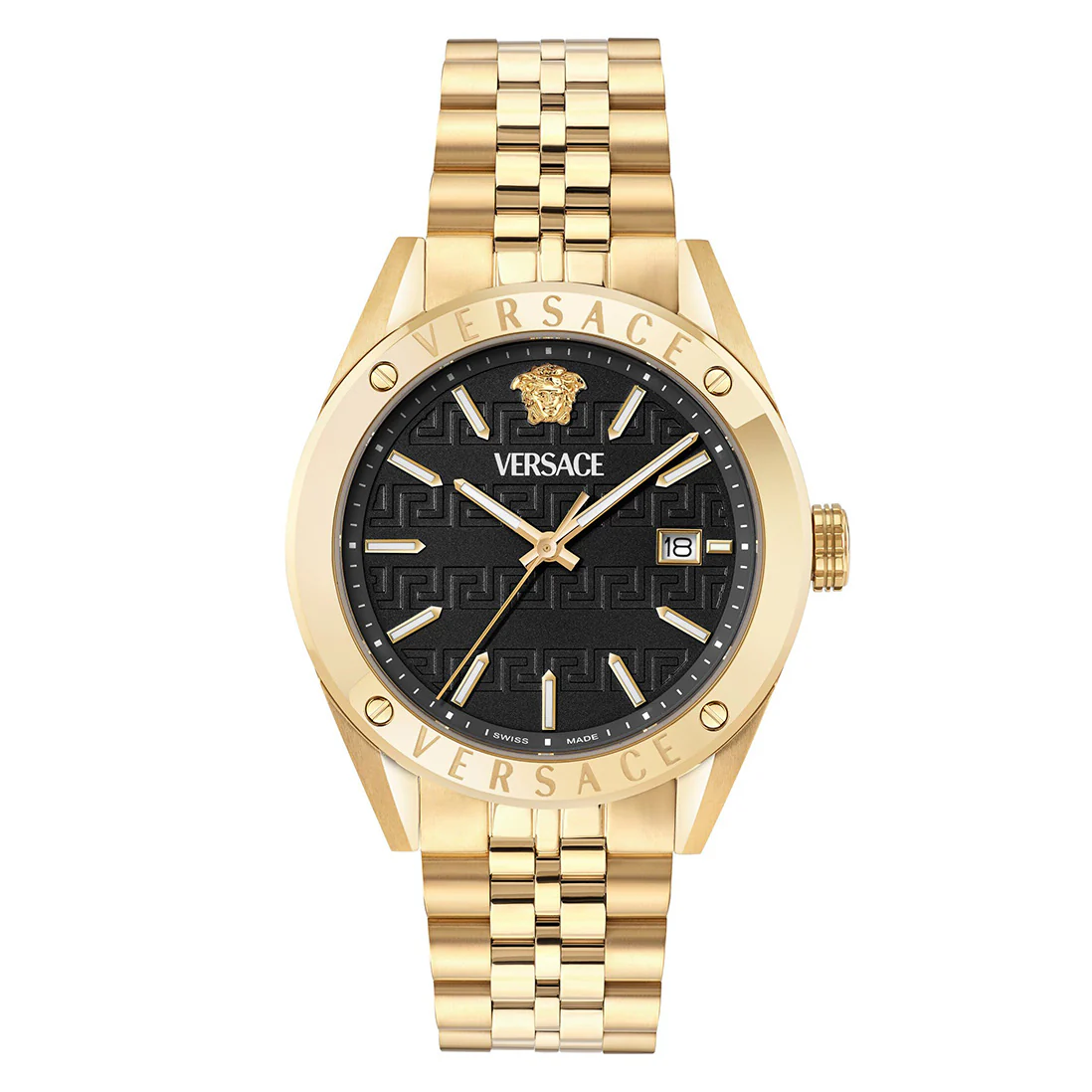 Versace Athletics 41mm Black Dial Gold Men's Watch