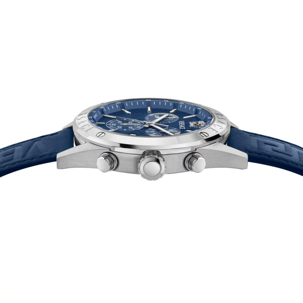 Versace Athletics Chronograph 44mm Men's Blue Leather Watch - Image 3