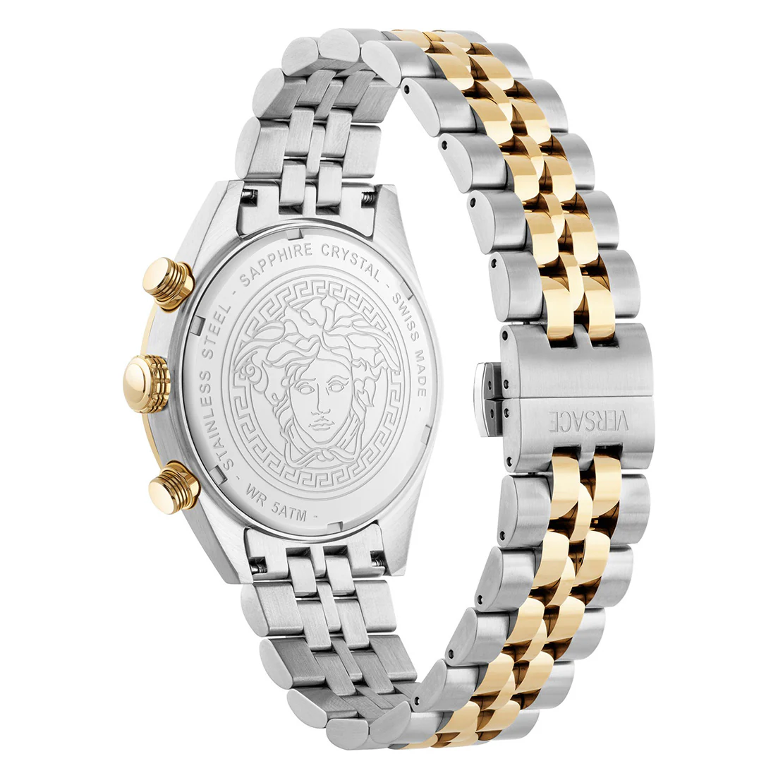 Versace Athletics Chronograph 44mm Men's Two-Tone Bracelet Watch - Image 3