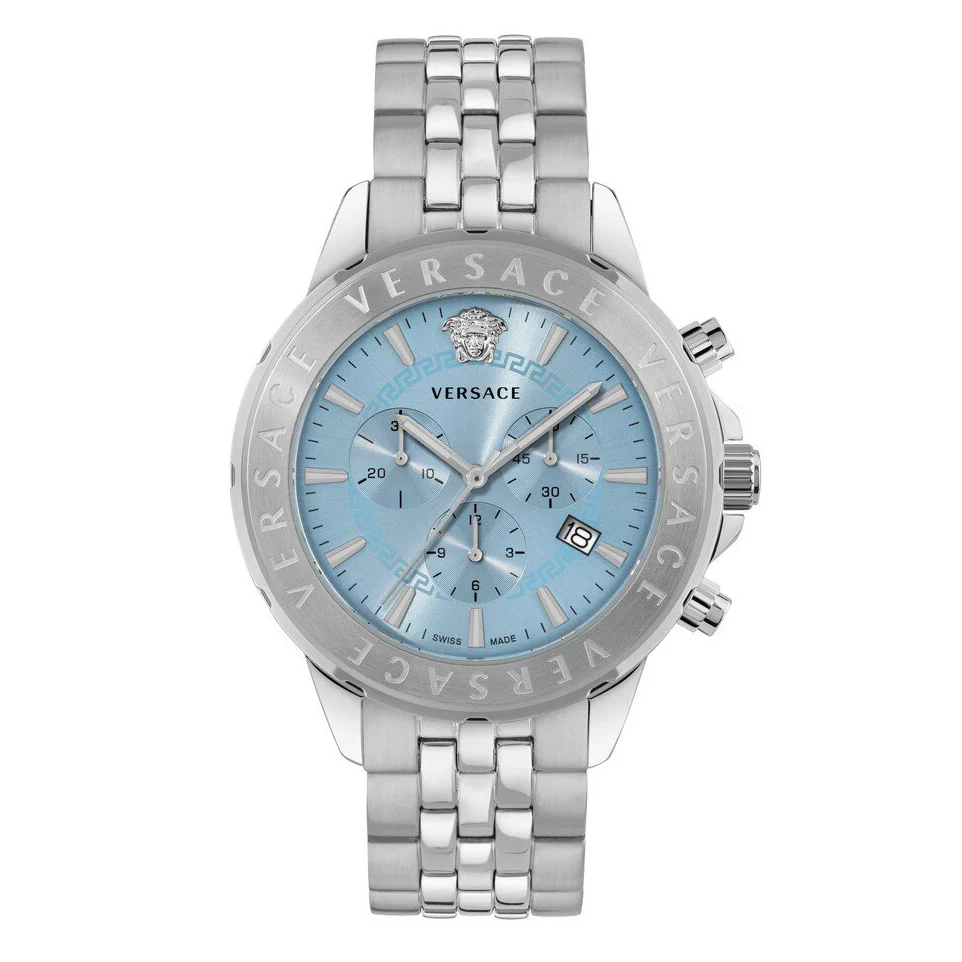 Versace Chrono Signature 44mm Blue Dial Chronograph Men's Watch