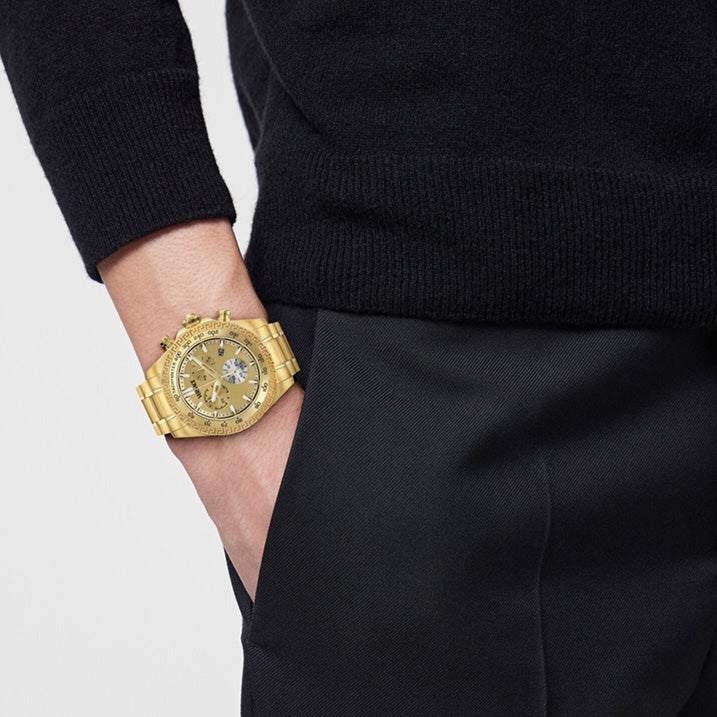 Versace Chrono X 44mm Gold Men’s Chronograph Watch - Image 4
