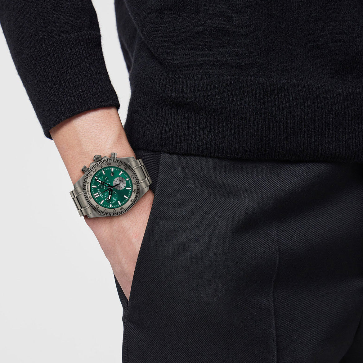 Versace Chrono X 44mm Green Men’s Chronograph Watch - Image 4