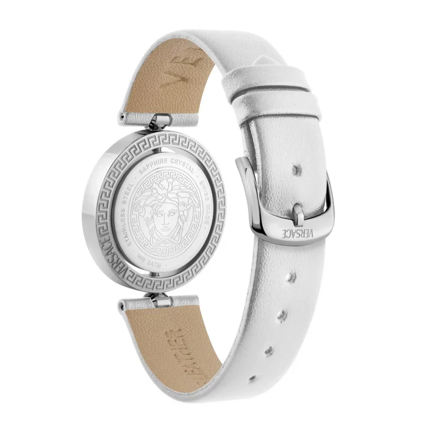 Versace Eon Restyling 33.5mm Ladies Silver Leather Watch - Image 2