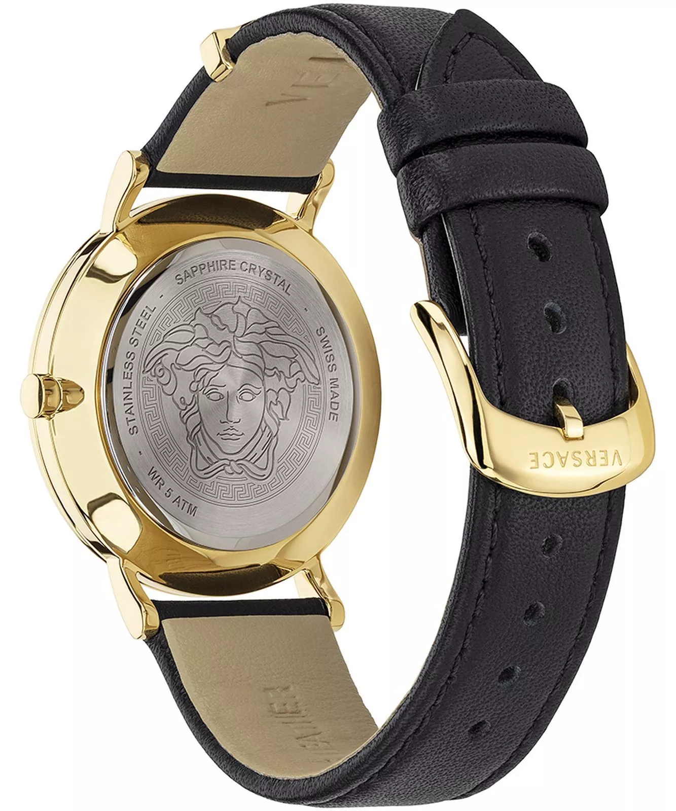 Versace Essential Ladies Black Gold Watch - Image 3