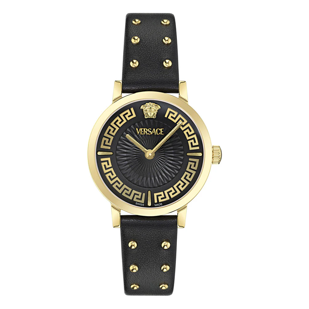 Versace Greca Fortuna 35mm Black Gold Ladies’ Dress Watch