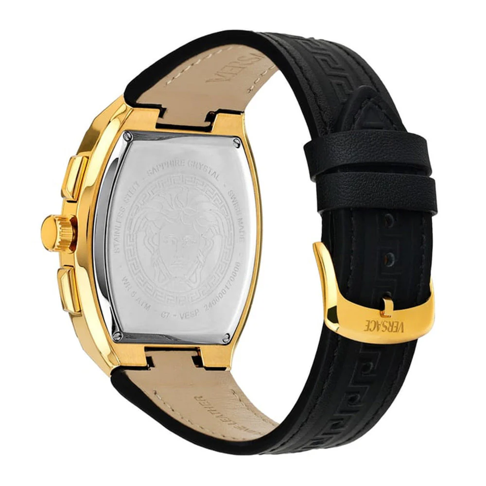 Versace Greca Sport 44mm Black Gold Men’s Chronograph Watch - Image 4