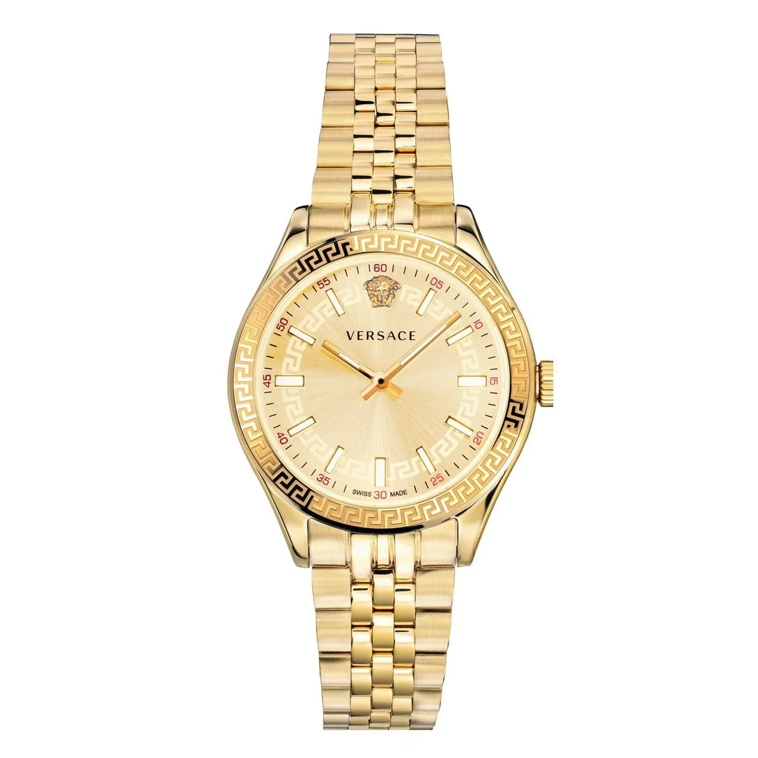 Versace Hellenyium 36mm Gold Bracelet Ladies Dress Watch