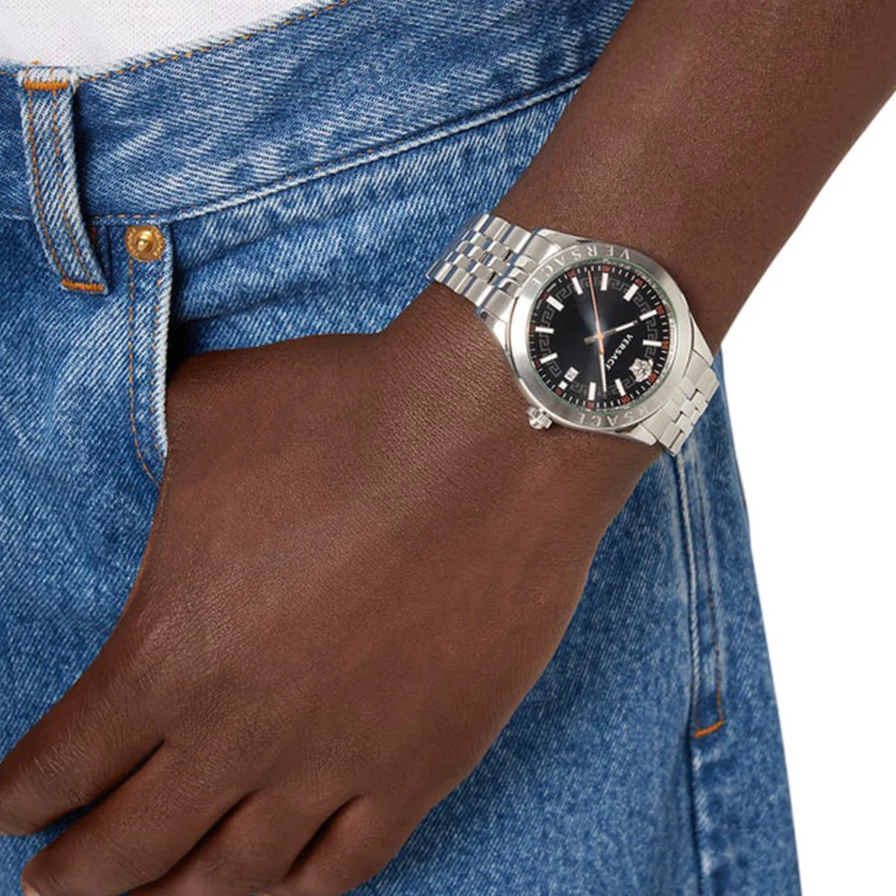 Versace Hellenyium 42mm Men's Black Stainless Steel Watch - Image 4