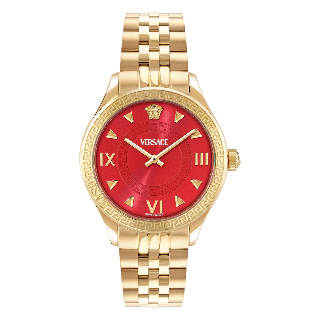 Versace Hellenyium Lady 35mm Red Dial Gold Ladies' Watch