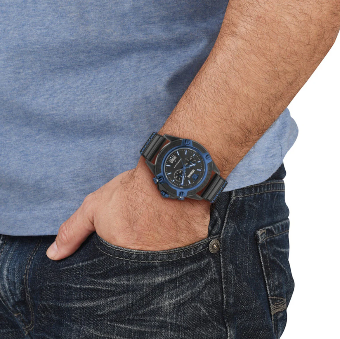 Versace Icon Active Chronograph 44mm Men's Black Sport Watch - Image 4