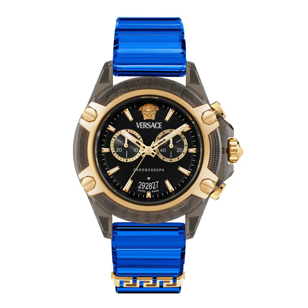 Versace Icon Active Chronograph 44mm Men's Blue Sport Watch