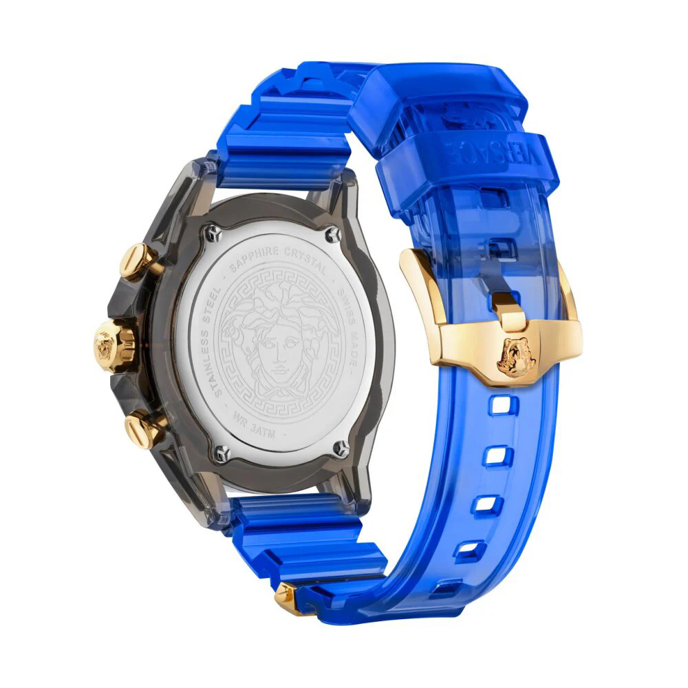 Versace Icon Active Chronograph 44mm Men's Blue Sport Watch - Image 2