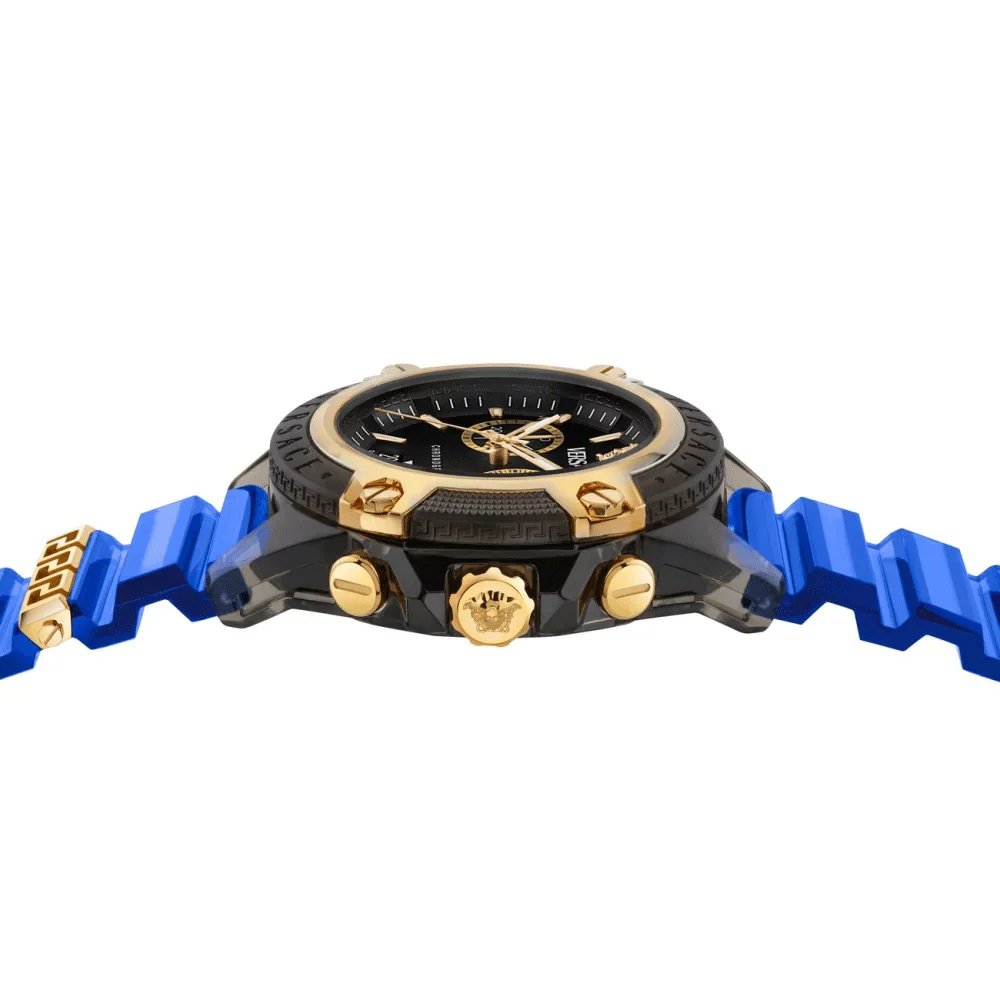 Versace Icon Active Chronograph 44mm Men's Blue Sport Watch - Image 3