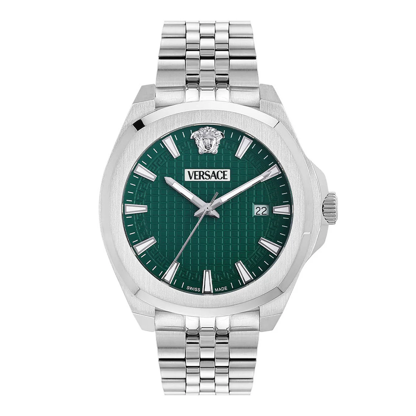 Versace Luxury 42mm Green Silver Men’s Dress Watch