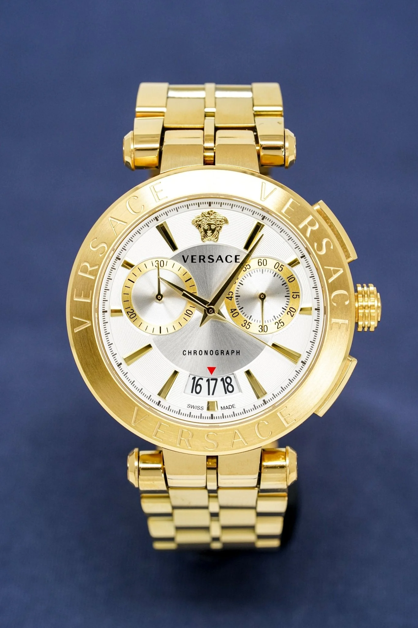 Versace Men's Chronograph Watch Aion Gold - Image 7