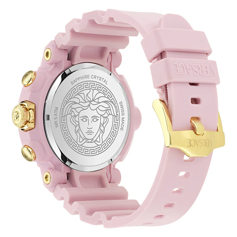 Versace Real Active 45mm Pink Unisex Chronograph Watch - Image 3
