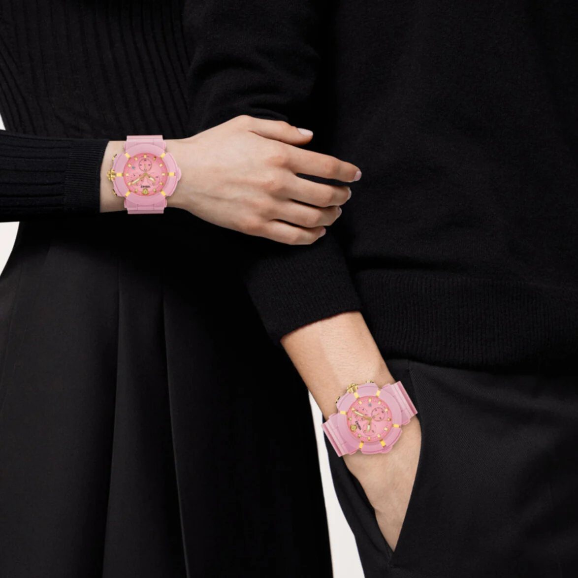 Versace Real Active 45mm Pink Unisex Chronograph Watch - Image 4