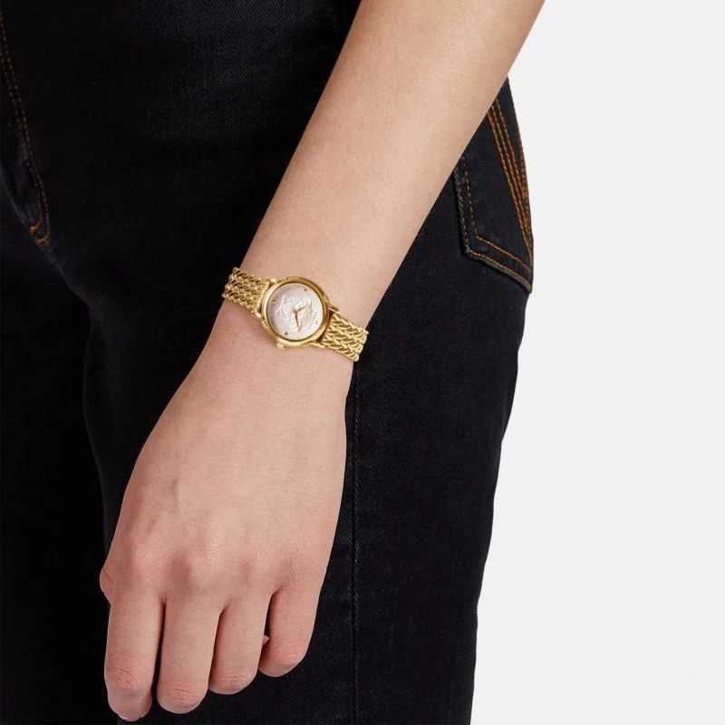 Versace Safety Pin Ladies Gold Watch - Image 4