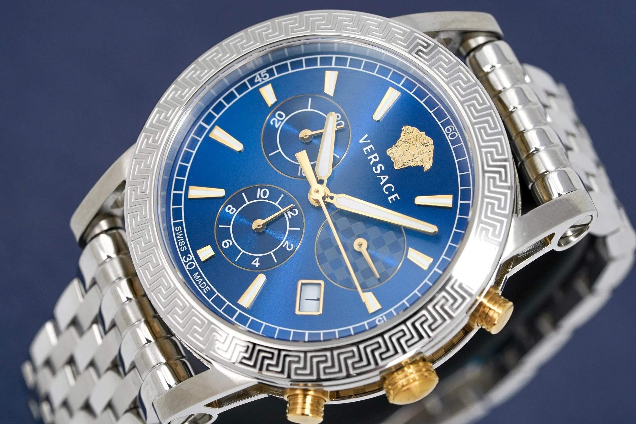 Versace Ladies Chronograph Watch Sports Tech Blue - Image 2